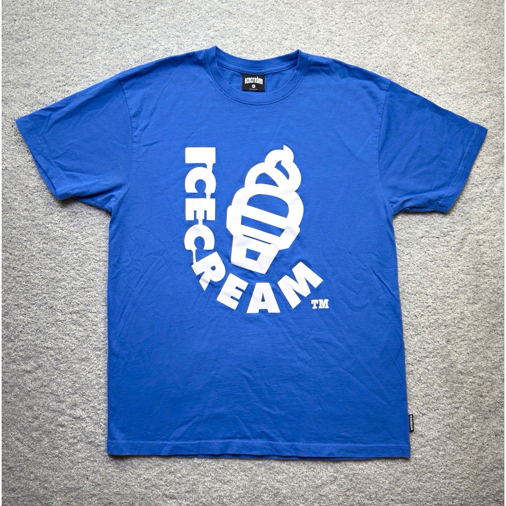 ICECREAM Good Icecream T Shirt Mens XL Blue White Logo Graphic Streetwear BBC